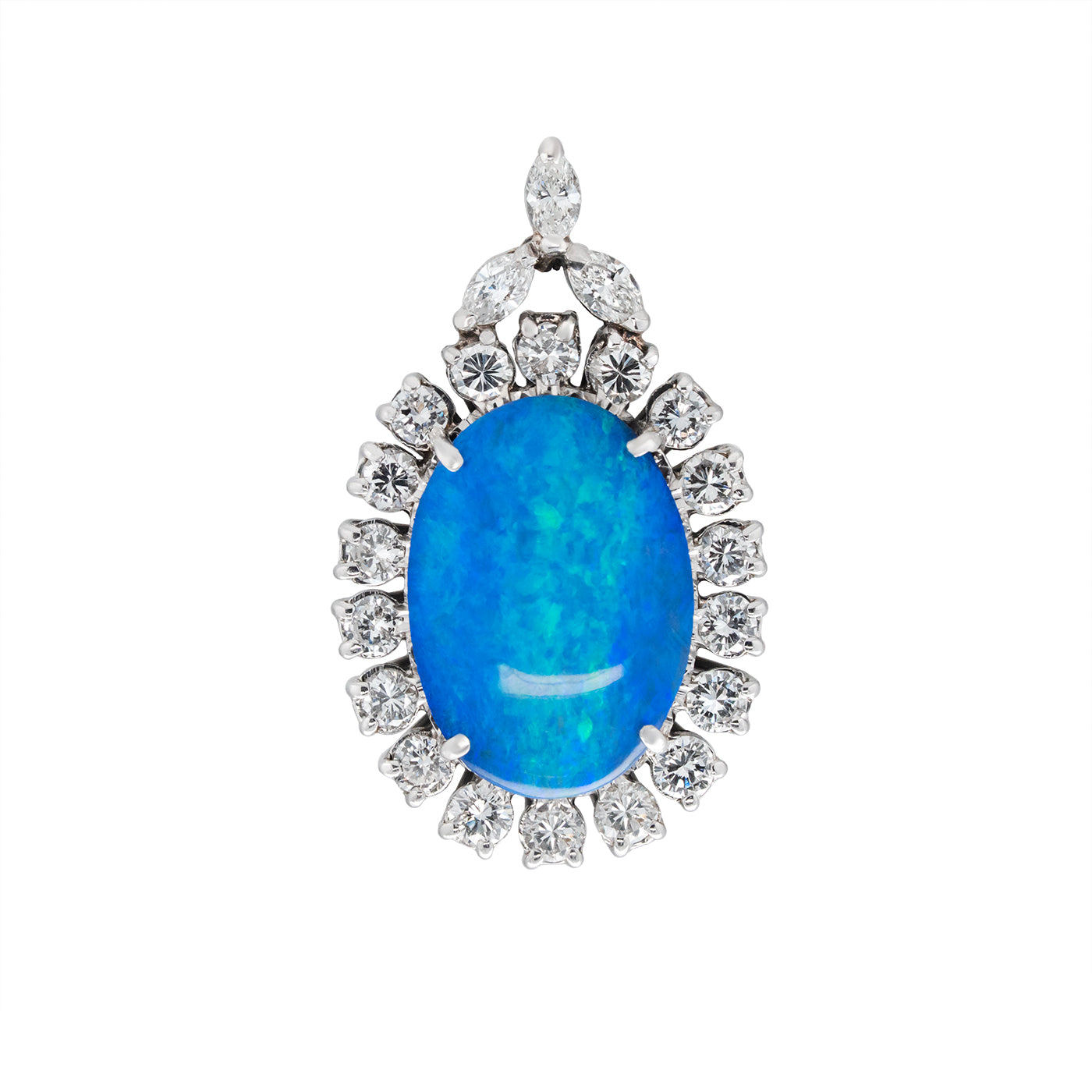 Black Opal and Diamond Pendant-Charlotte Sayers Antique Jewellery