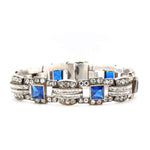 Blue and Colourless Paste Bracelet-Charlotte Sayers Antique Jewellery