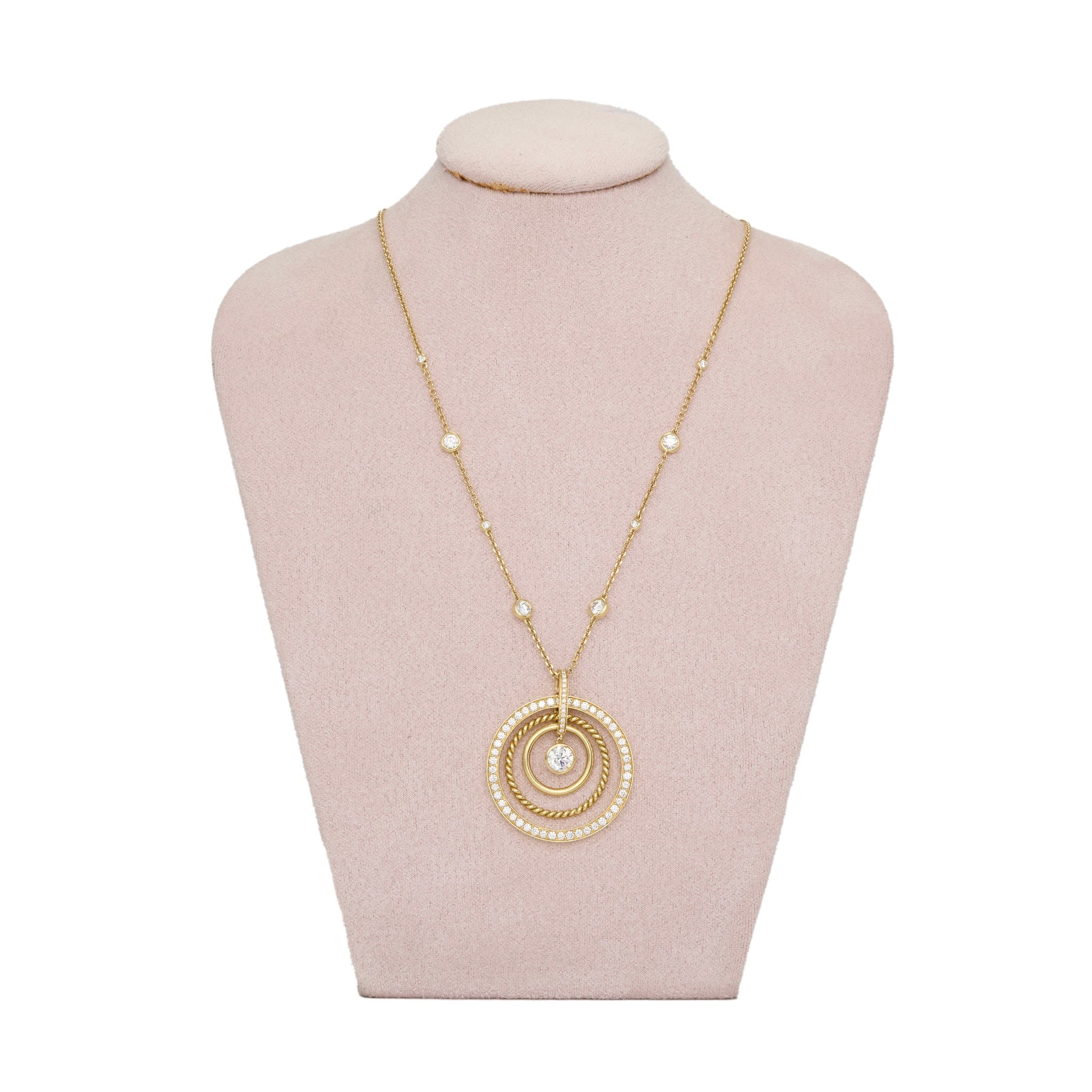 Boodles Roulette Diamond Pendant Necklace-Charlotte Sayers Antique Jewellery