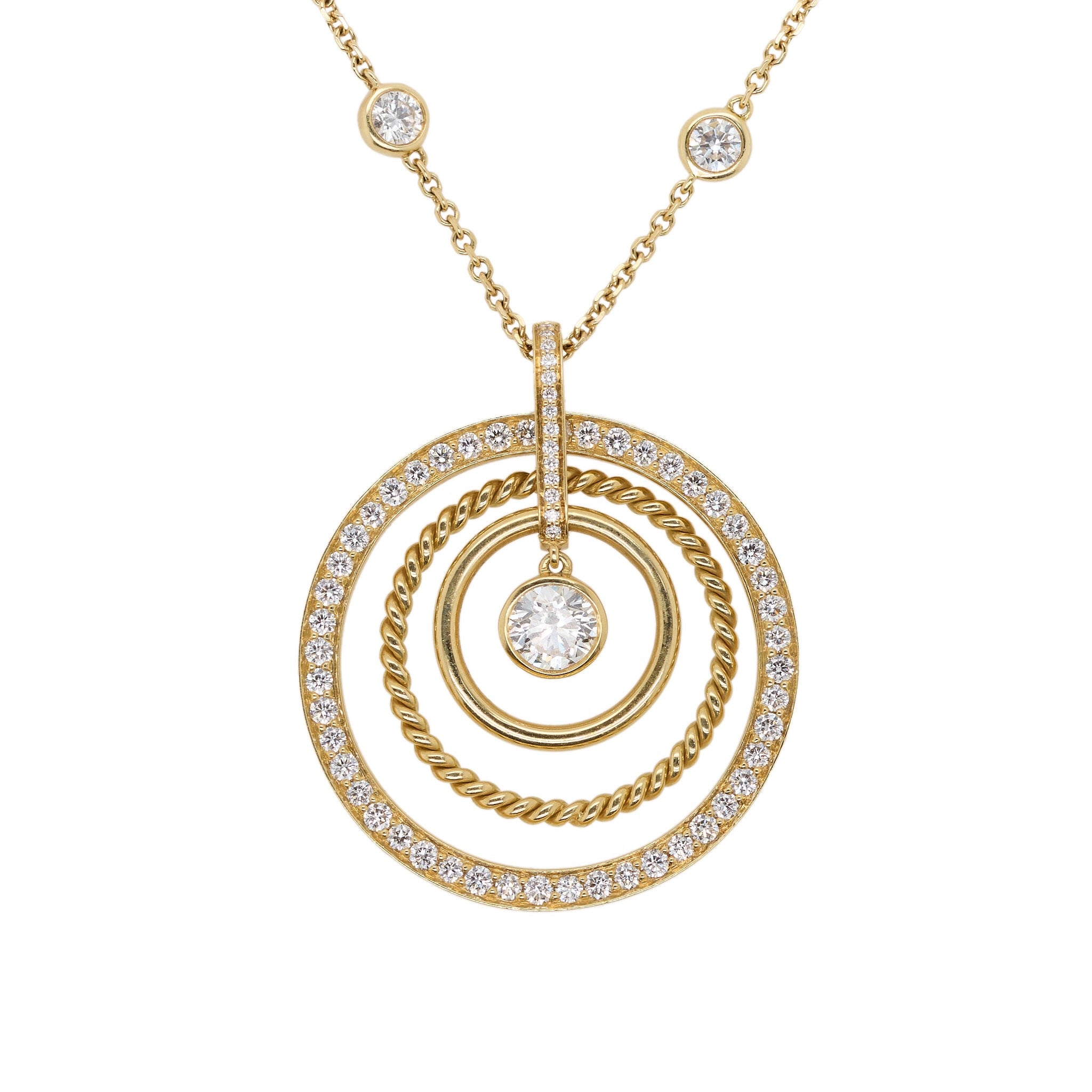 Boodles Roulette Diamond Pendant Necklace-Charlotte Sayers Antique Jewellery