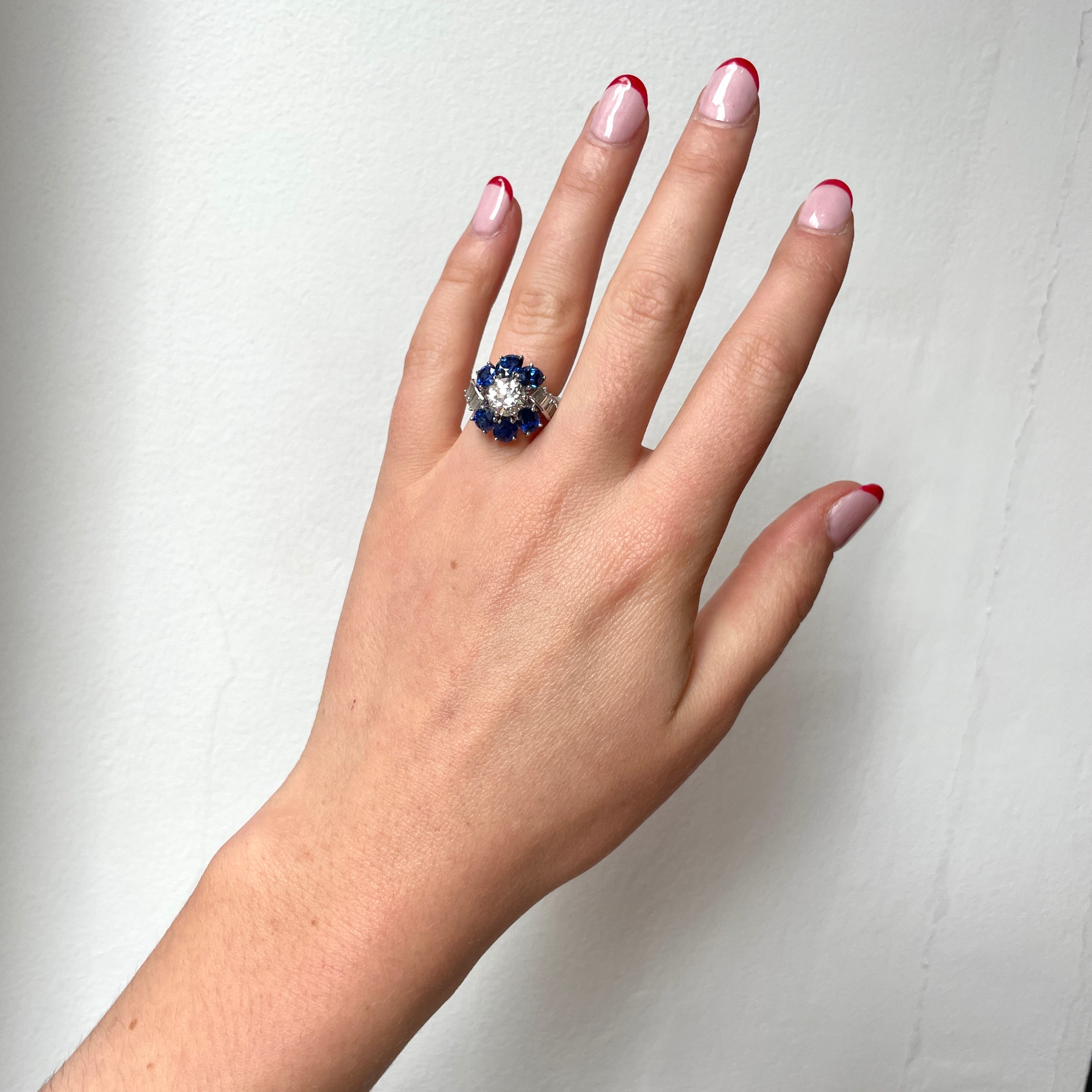 Boucheron Sapphire and Diamond Ring-Charlotte Sayers Antique Jewellery