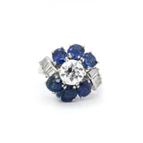 Boucheron Sapphire and Diamond Ring-Charlotte Sayers Antique Jewellery