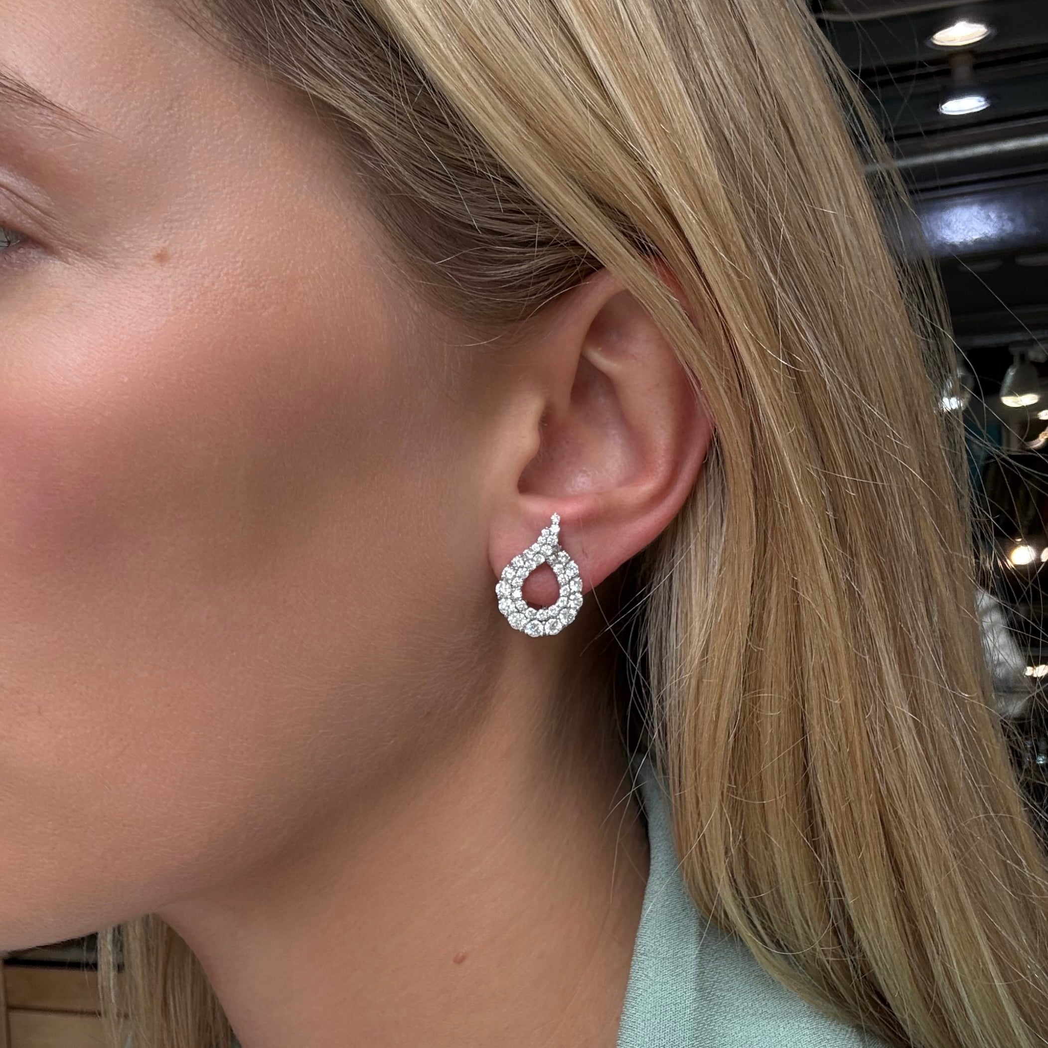 Brilliant Cut Diamond Earrings-Charlotte Sayers Antique Jewellery