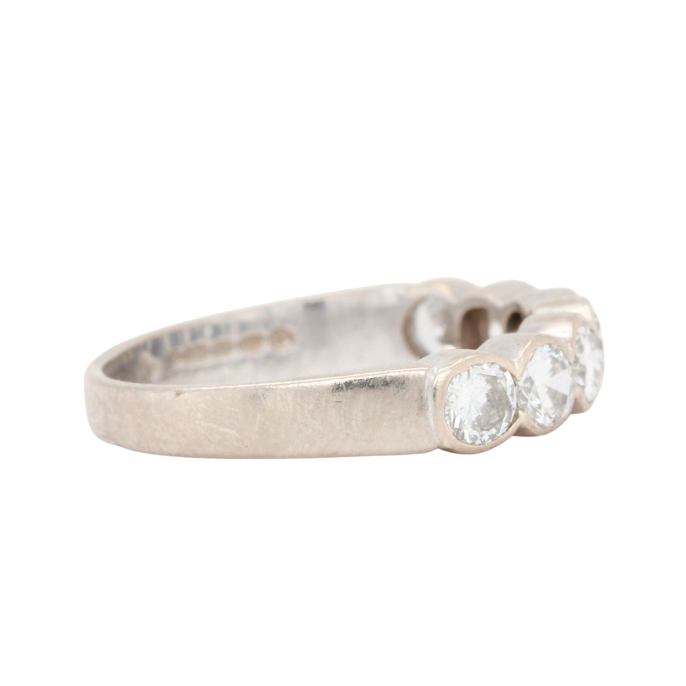 Brilliant Cut Diamond Half Eternity Ring-Charlotte Sayers Antique Jewellery
