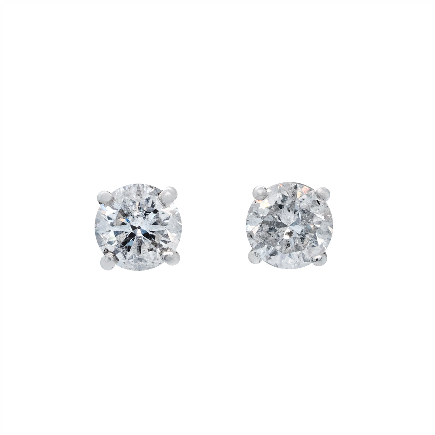 Brilliant Cut Diamond Stud Earrings-Charlotte Sayers Antique Jewellery