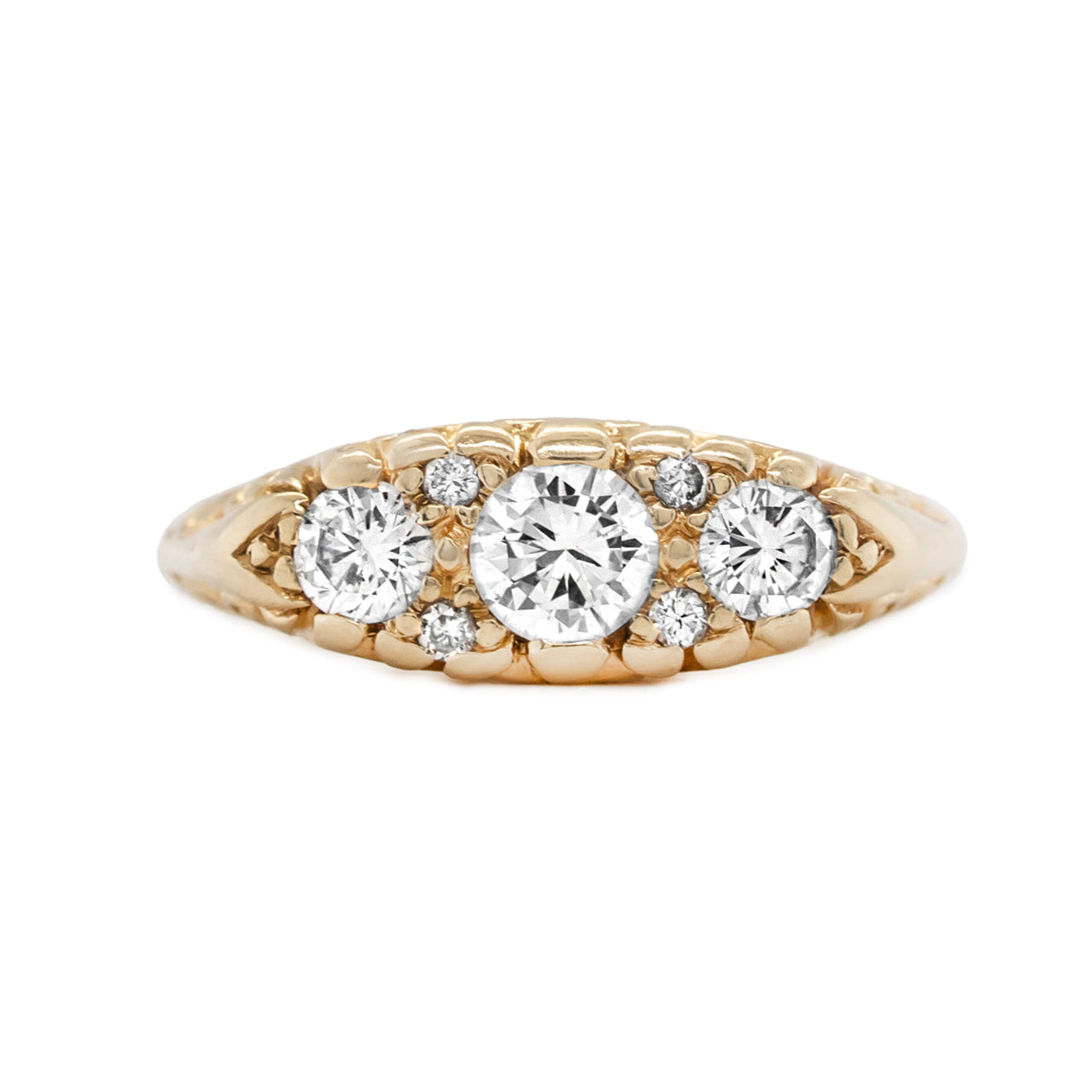Brilliant Cut Vintage Diamond Ring-Charlotte Sayers Antique Jewellery