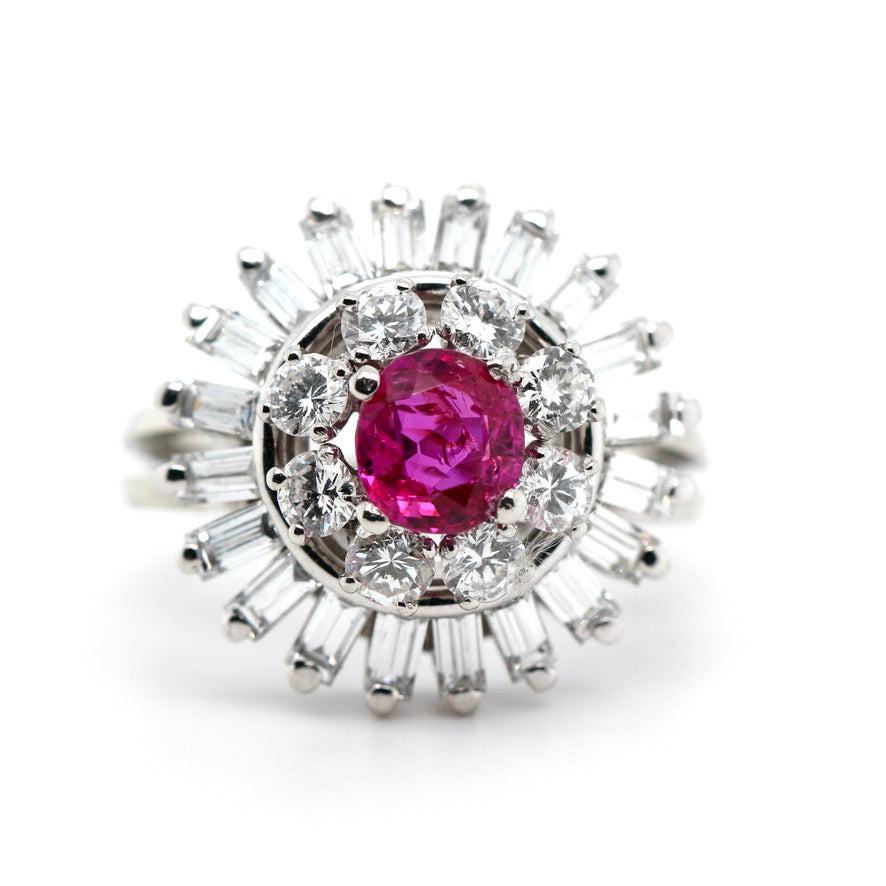 Burma Ruby and Diamond Ring-Charlotte Sayers Antique Jewellery