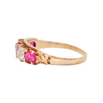 Burmese Ruby and Diamond Five Stone Ring-Charlotte Sayers Antique Jewellery
