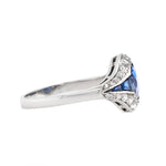 Burmese Sapphire and Diamond Ring-Charlotte Sayers Antique Jewellery