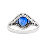 Burmese Sapphire and Diamond Ring-Charlotte Sayers Antique Jewellery