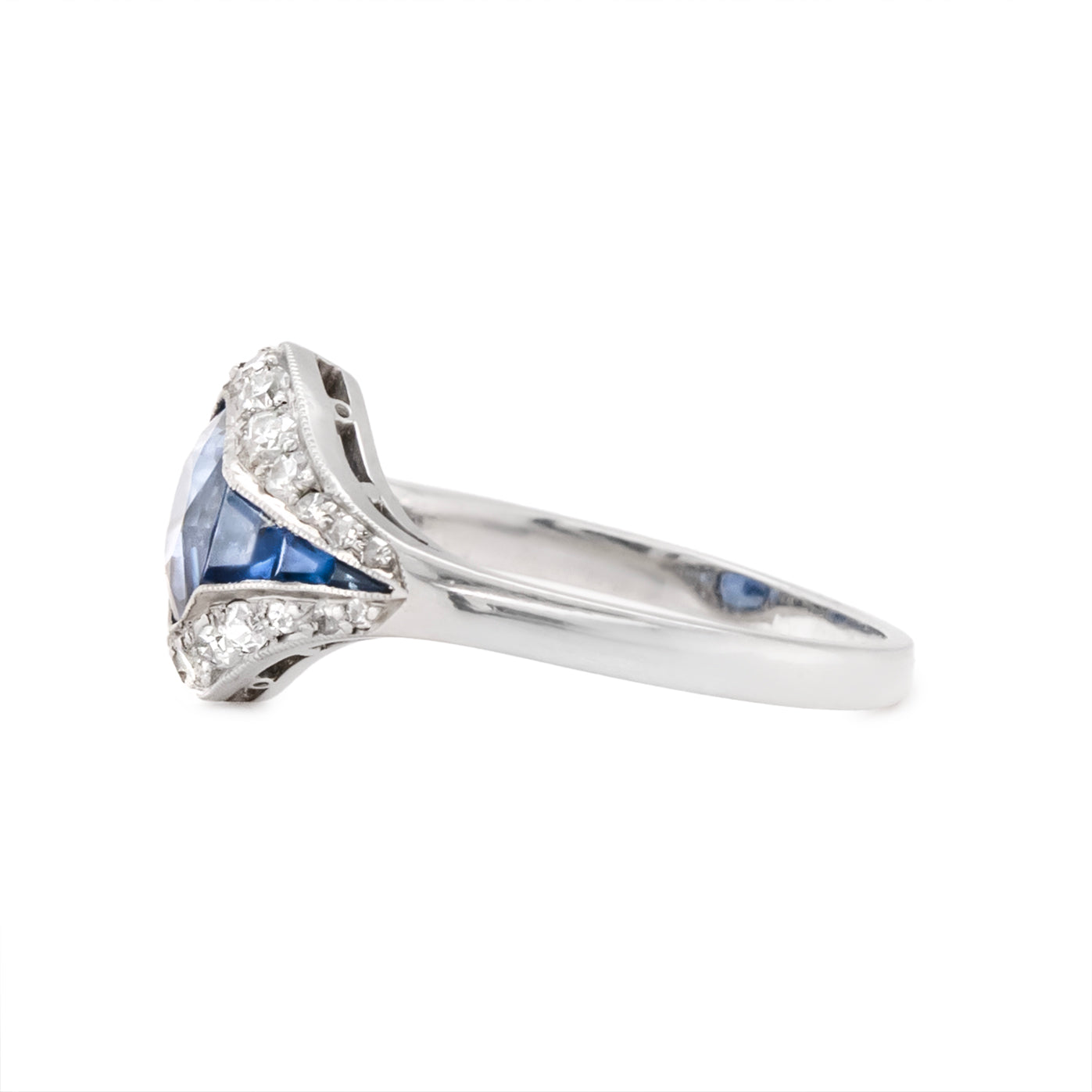 Burmese Sapphire and Diamond Ring-Charlotte Sayers Antique Jewellery
