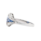 Burmese Sapphire and Diamond Ring-Charlotte Sayers Antique Jewellery