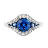 Burmese Sapphire and Diamond Ring-Charlotte Sayers Antique Jewellery