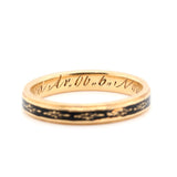 C Reed Black Enamel Georgian Mourning Band Ring-Charlotte Sayers Antique Jewellery