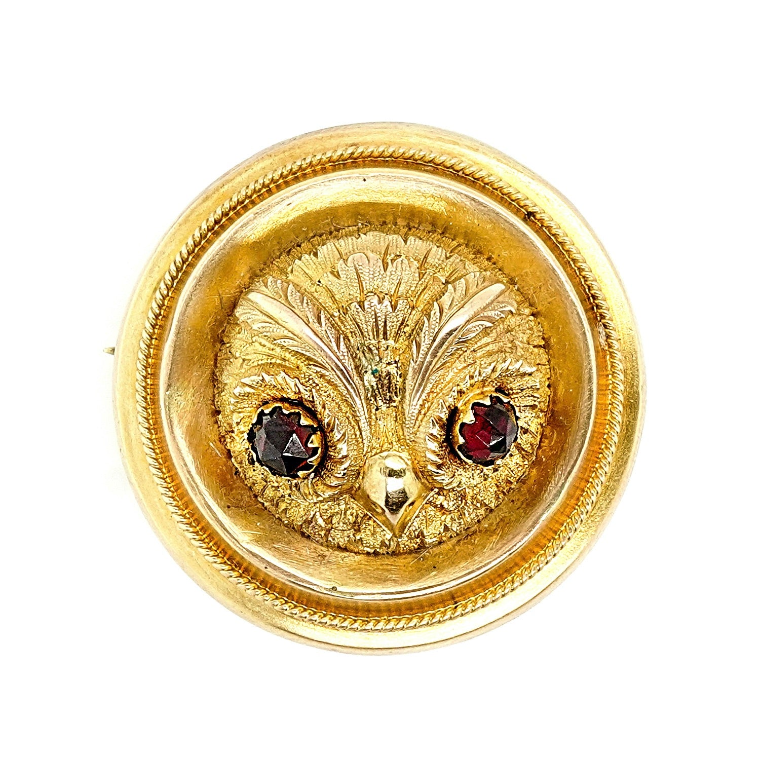 Victorian Owl Locket Brooch