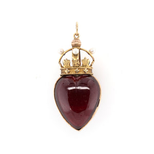 Victorian Garnet Heart Pendant