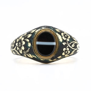 Victorian Banded Agate Signet Ring