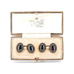 Cabochon Garnet Cufflinks-Charlotte Sayers Antique Jewellery