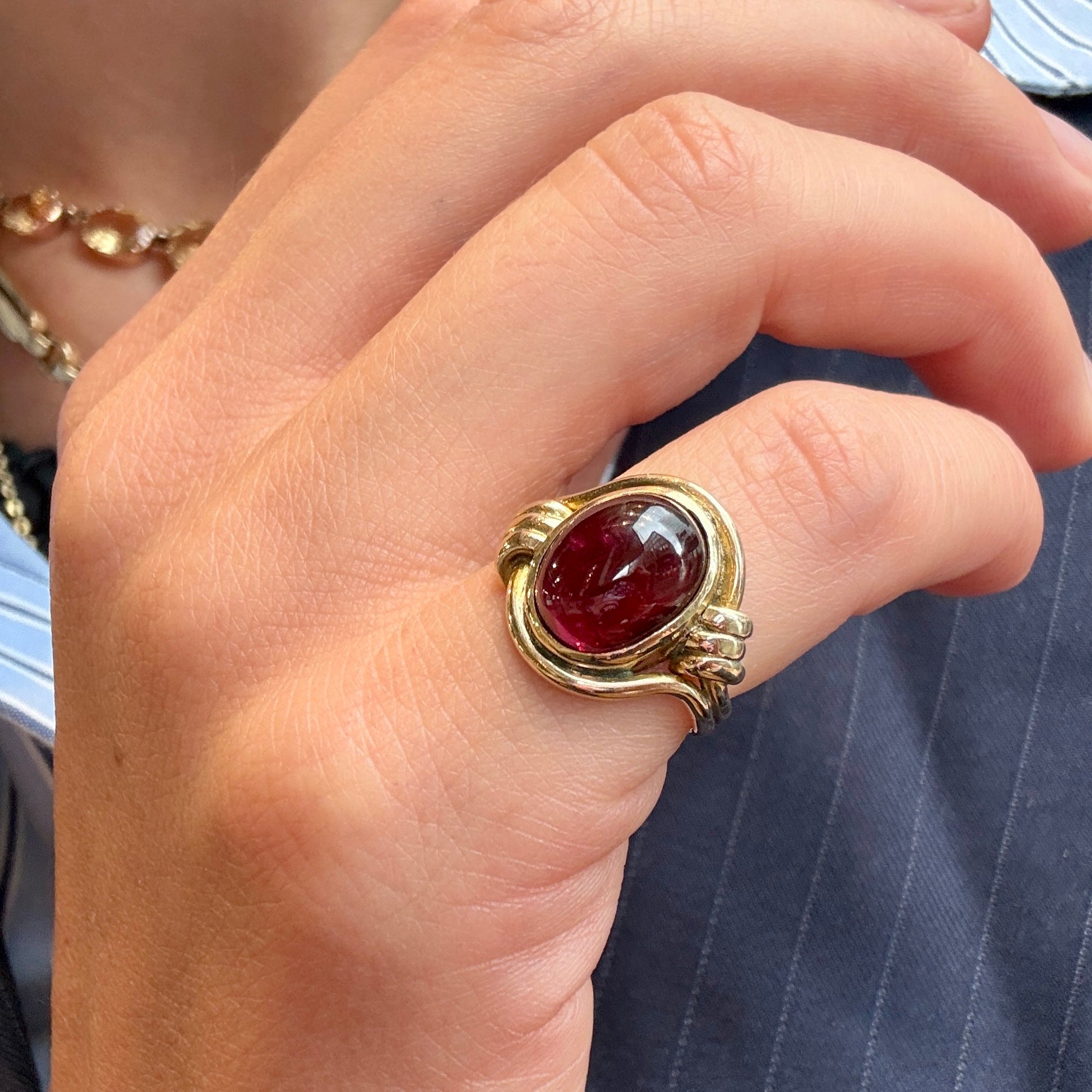 Cabochon Garnet Ring-Charlotte Sayers Antique Jewellery