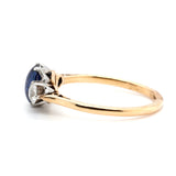 Cabochon Sapphire and Diamond Ring-Charlotte Sayers Antique Jewellery