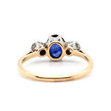 Cabochon Sapphire and Diamond Ring-Charlotte Sayers Antique Jewellery