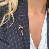 Cadeceus Brooch-Charlotte Sayers Antique Jewellery