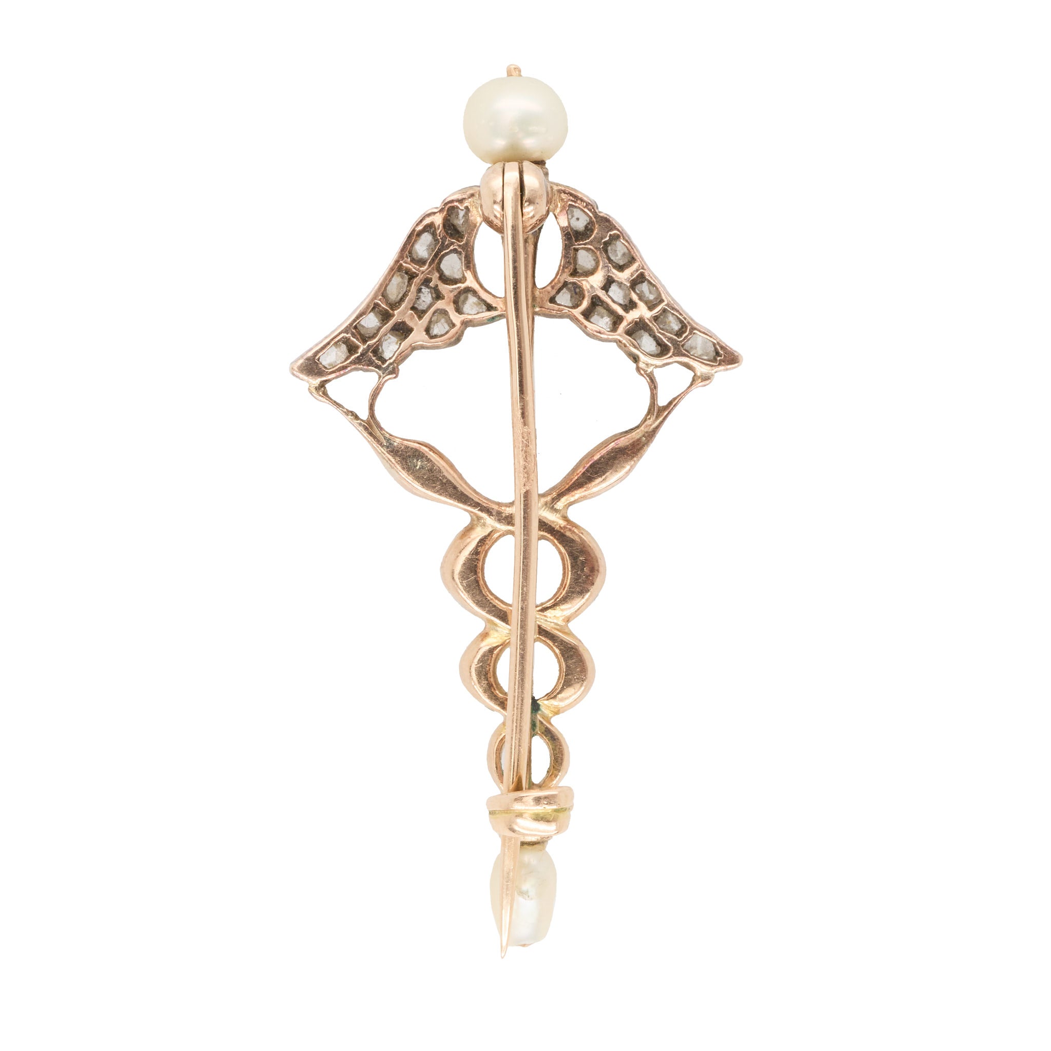 Cadeceus Brooch-Charlotte Sayers Antique Jewellery