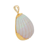 Carved Opal Shell Pendant with 15ct Gold Chain-Charlotte Sayers Antique Jewellery
