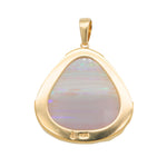 Carved Opal Shell Pendant with 15ct Gold Chain-Charlotte Sayers Antique Jewellery