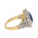 Ceylon Sapphire Cluster Ring-Charlotte Sayers Antique Jewellery