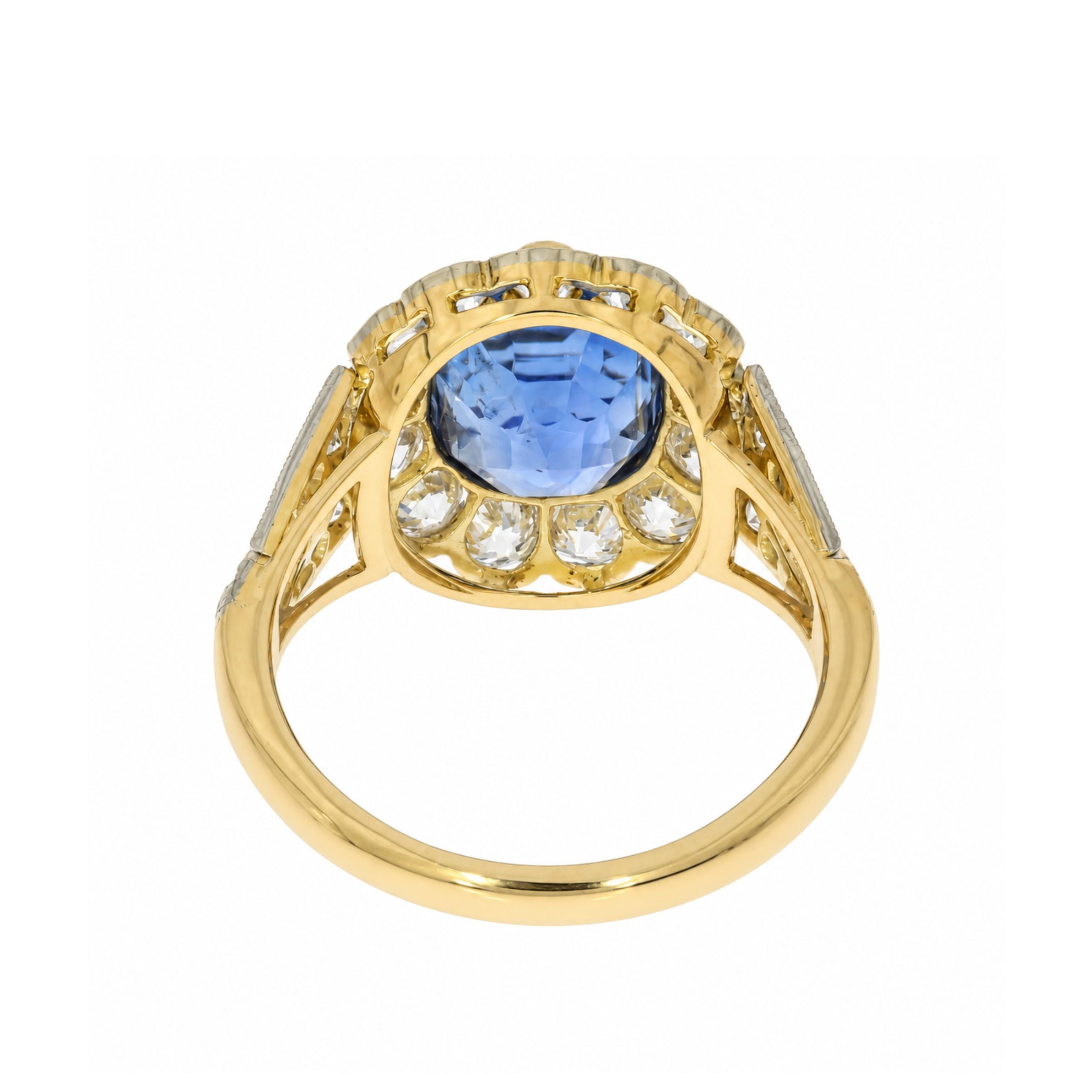 Ceylon Sapphire Cluster Ring-Charlotte Sayers Antique Jewellery