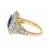 Ceylon Sapphire Cluster Ring-Charlotte Sayers Antique Jewellery