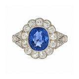 Ceylon Sapphire Cluster Ring-Charlotte Sayers Antique Jewellery