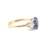 Ceylonese Sapphire and Diamond Ring-Charlotte Sayers Antique Jewellery