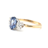 Ceylonese Sapphire and Diamond Ring-Charlotte Sayers Antique Jewellery