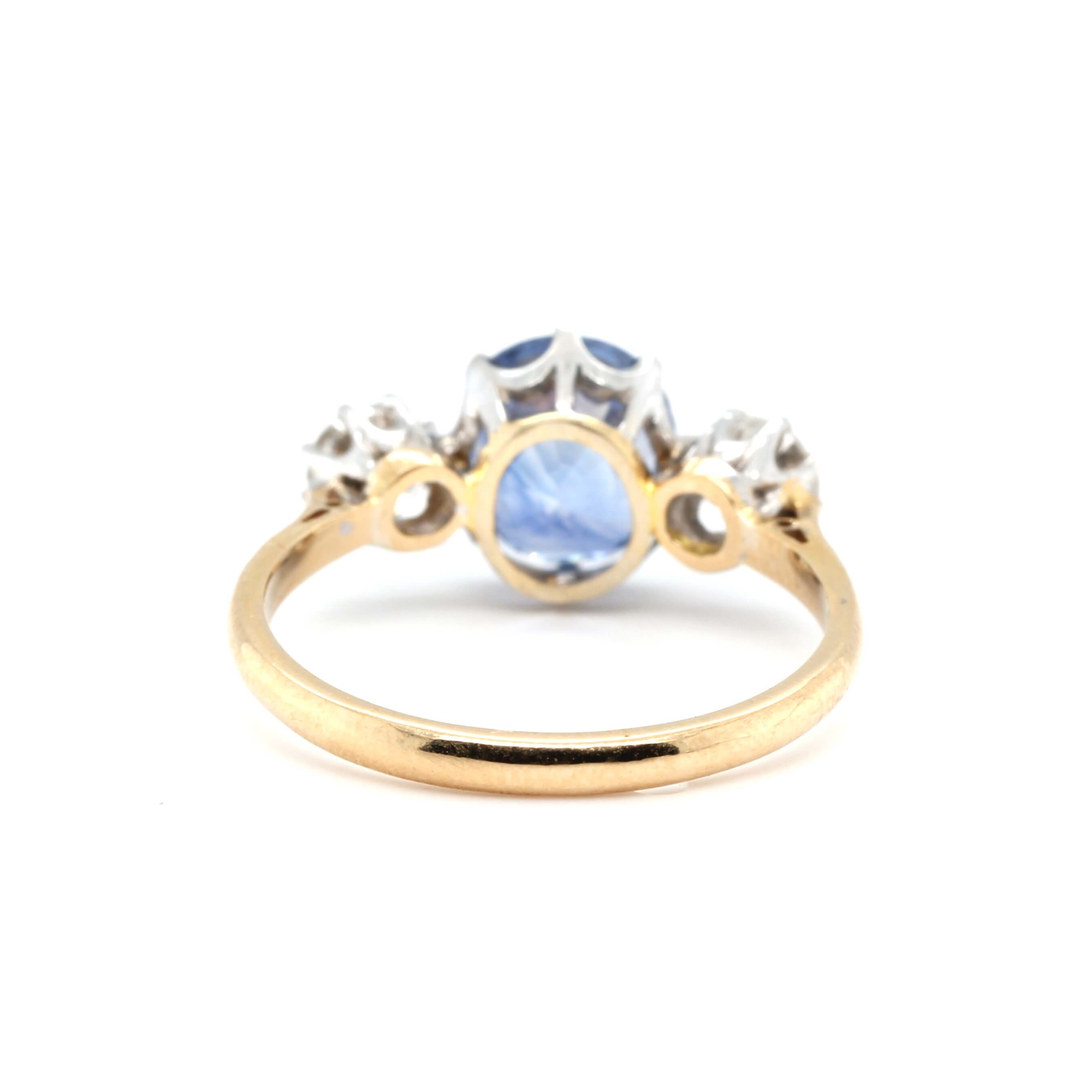 Ceylonese Sapphire and Diamond Ring-Charlotte Sayers Antique Jewellery