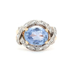 Ceylonese Sapphire and Diamond Ring-Charlotte Sayers Antique Jewellery