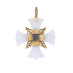 Chalcedony Maltese Cross Pendant-Charlotte Sayers Antique Jewellery