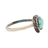 Chalcedony & Rose Cut Diamond Heart Ring-Charlotte Sayers Antique Jewellery