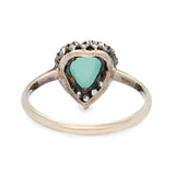 Chalcedony & Rose Cut Diamond Heart Ring-Charlotte Sayers Antique Jewellery