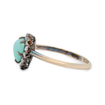 Chalcedony & Rose Cut Diamond Heart Ring-Charlotte Sayers Antique Jewellery