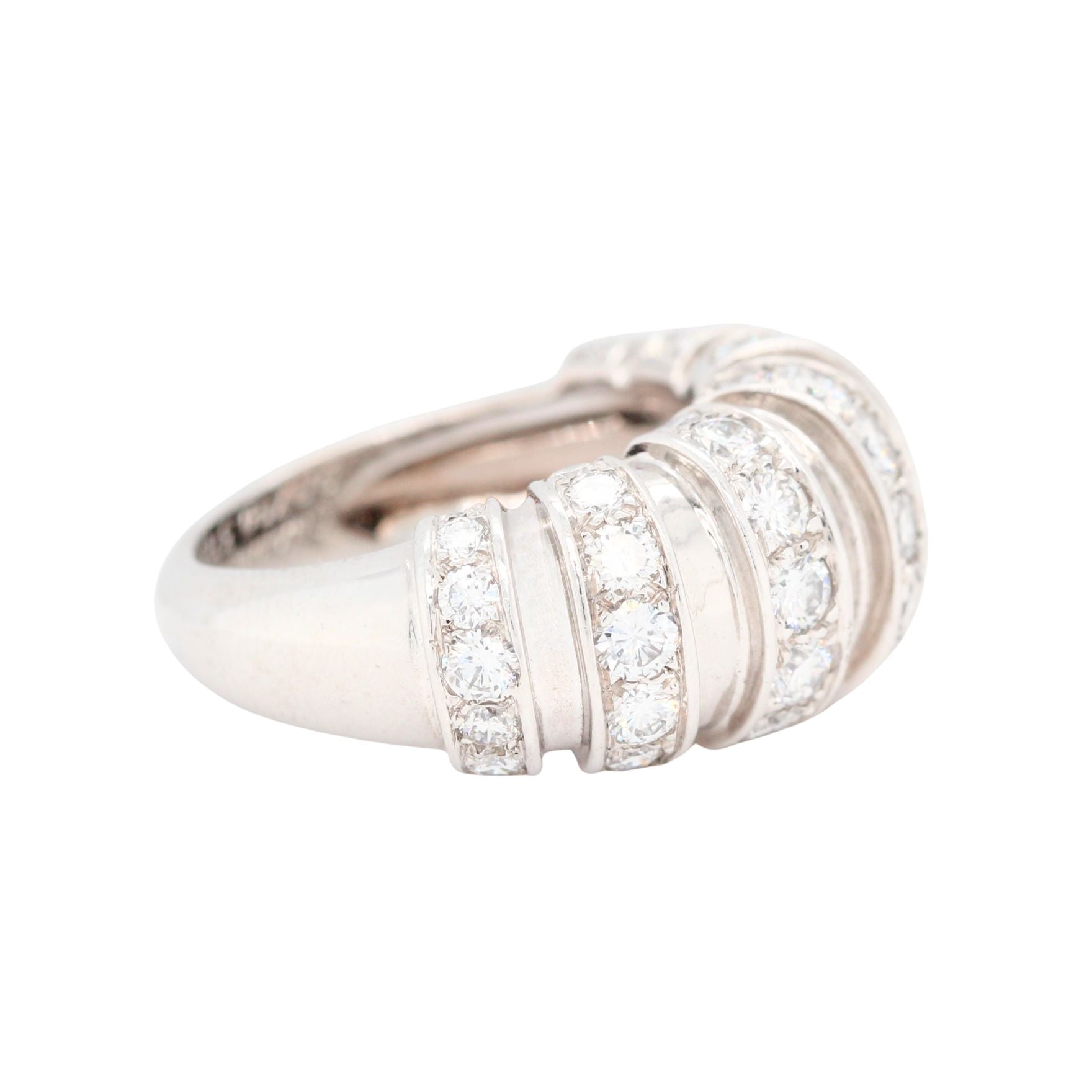 Chaumet Diamond Bombé Ring-Charlotte Sayers Antique Jewellery