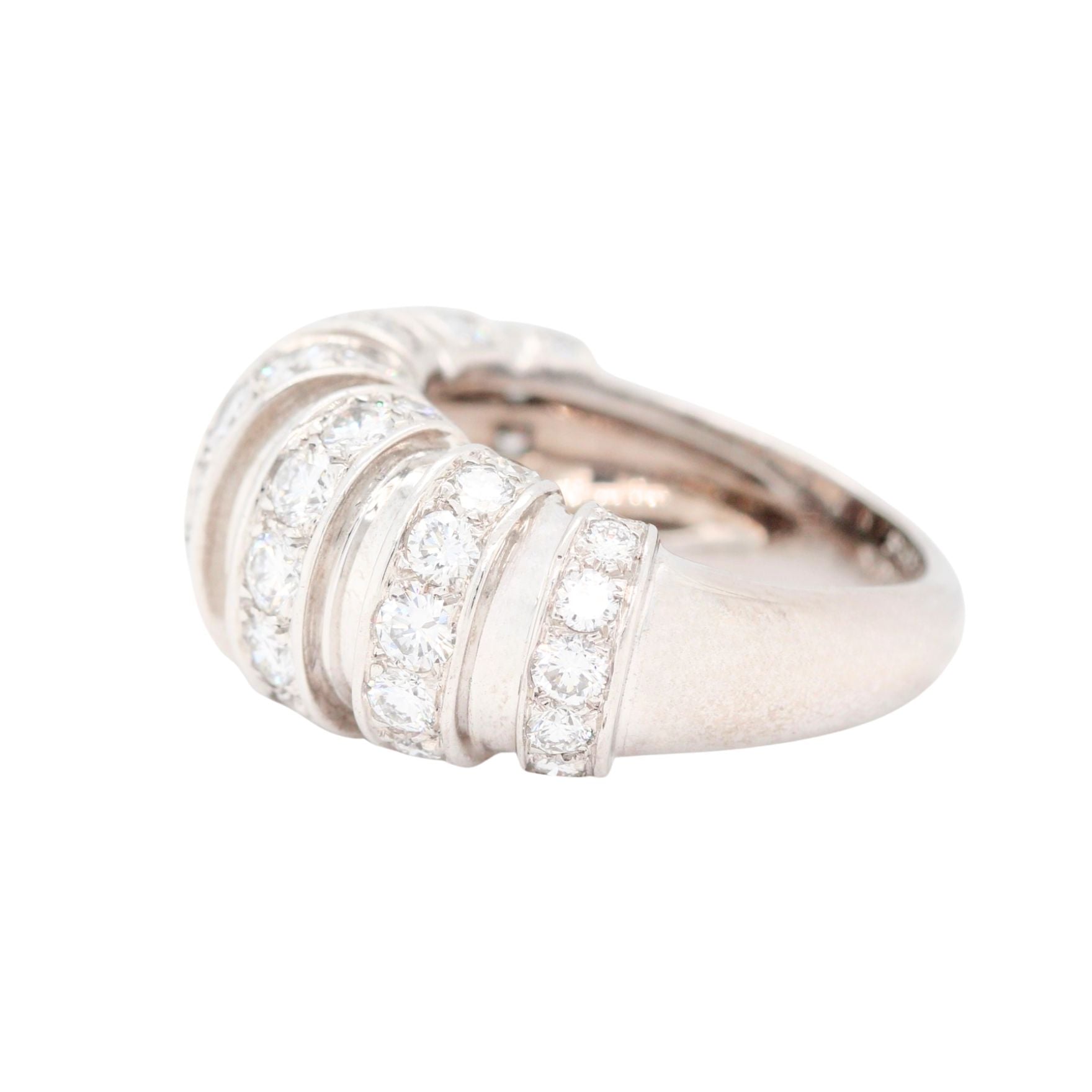 Chaumet Diamond Bombé Ring-Charlotte Sayers Antique Jewellery