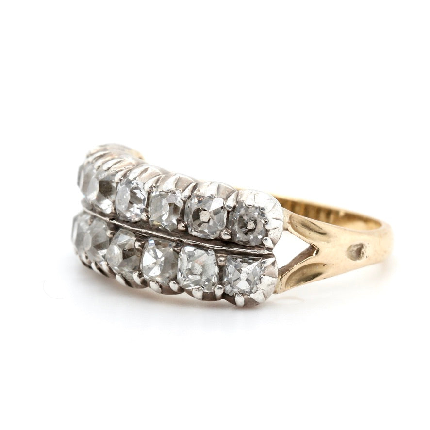 Chubby Victorian Diamond Half Hoop Ring-Charlotte Sayers Antique Jewellery