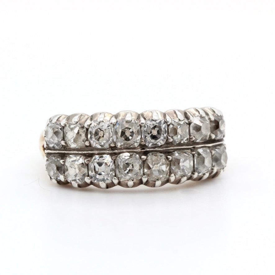 Chubby Victorian Diamond Half Hoop Ring-Charlotte Sayers Antique Jewellery