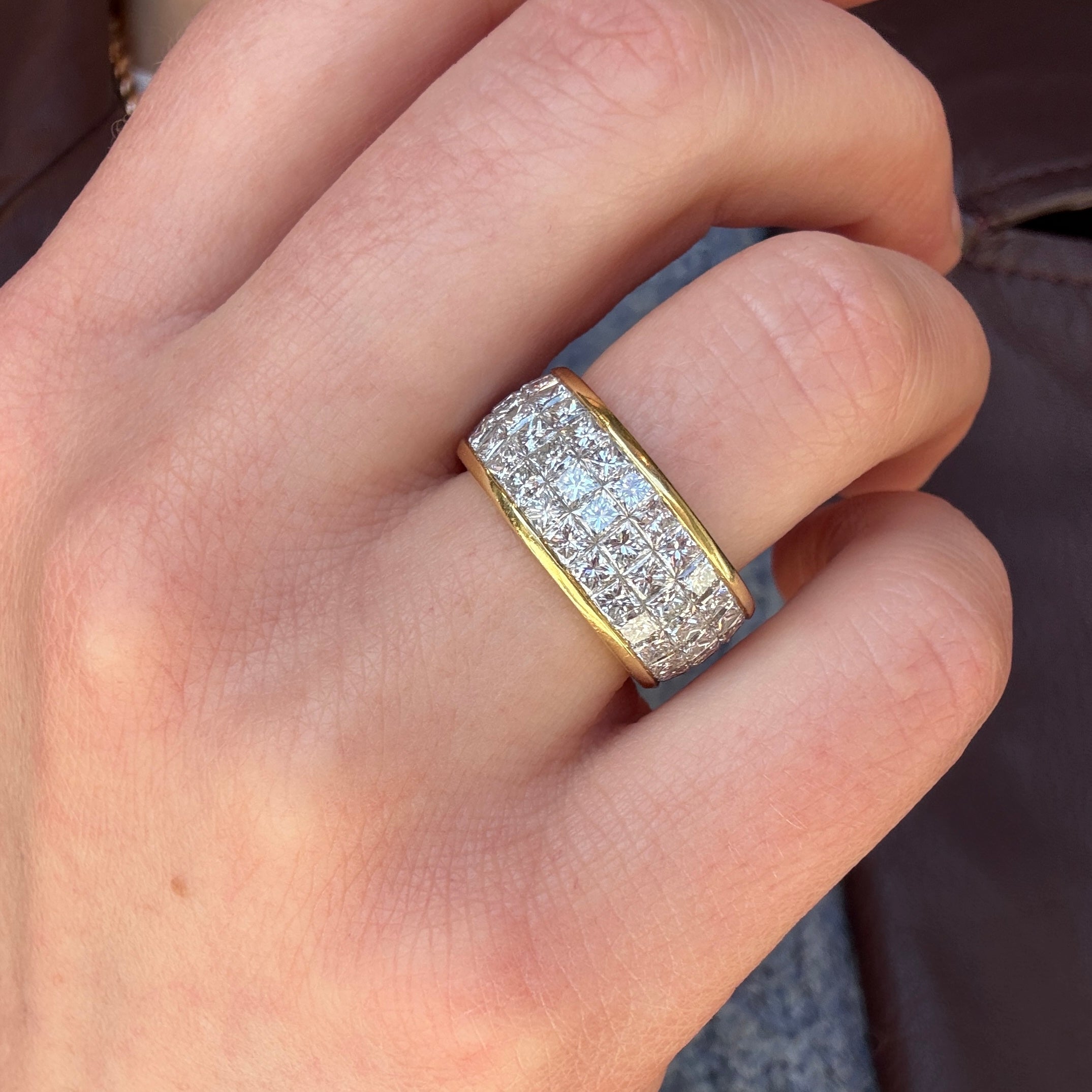 Chunky Diamond Eternity Band Ring-Charlotte Sayers Antique Jewellery