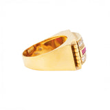 Chunky Ruby and Diamond Ring-Charlotte Sayers Antique Jewellery