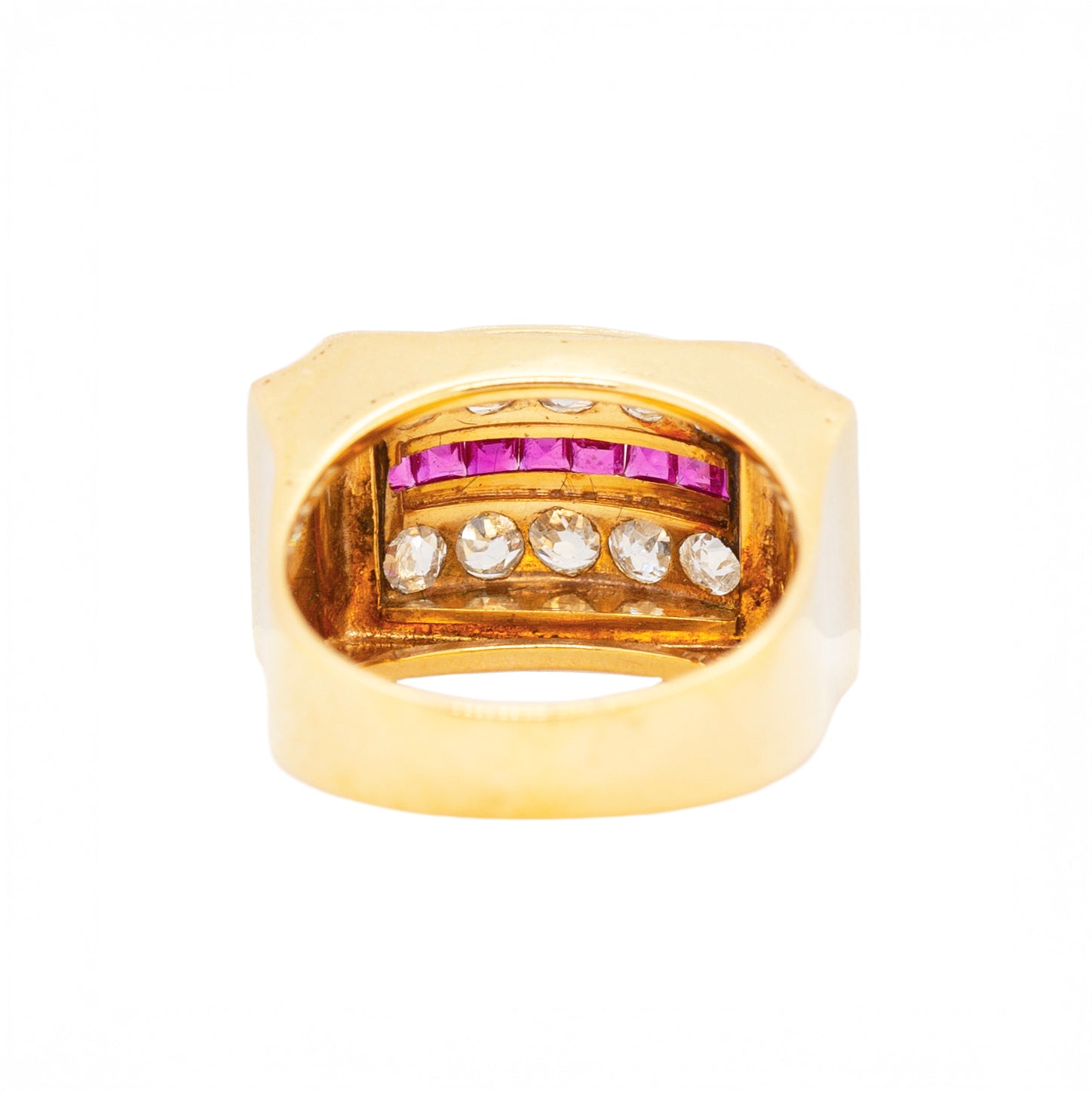 Chunky Ruby and Diamond Ring-Charlotte Sayers Antique Jewellery