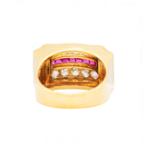 Chunky Ruby and Diamond Ring-Charlotte Sayers Antique Jewellery