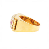 Chunky Ruby and Diamond Ring-Charlotte Sayers Antique Jewellery